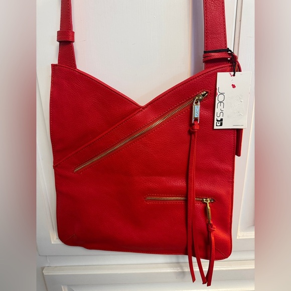 NWT JOE'S JEANS 👖 Crossbody Vegan Leather Red Adjustable Strap Bag Purse - Picture 2 of 9
